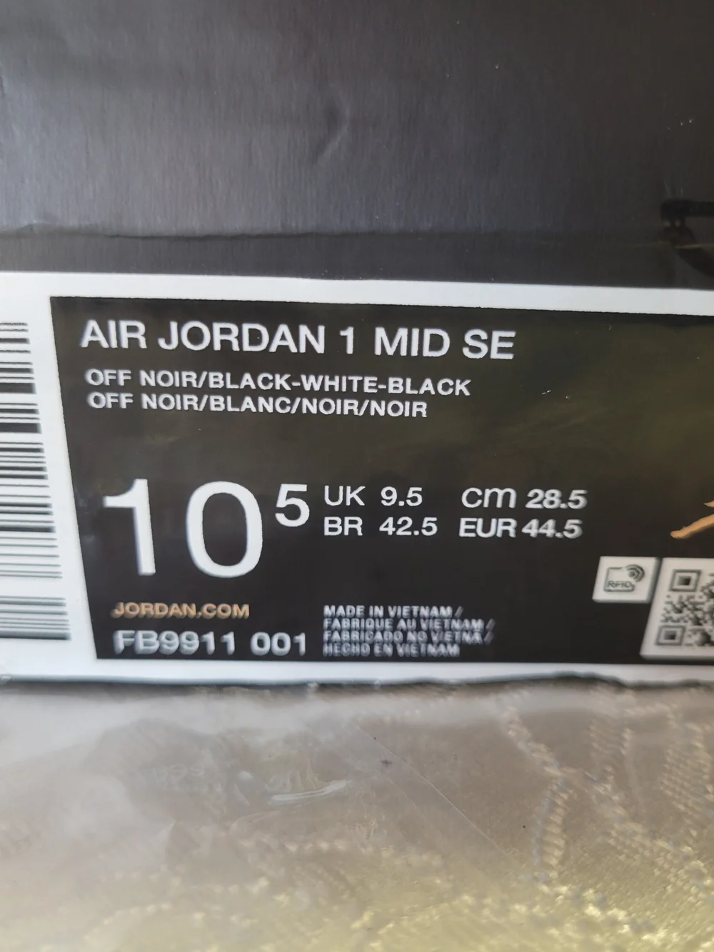 Jordan 1 Mid Men's Panda Elephant  Sneakers - Black & White